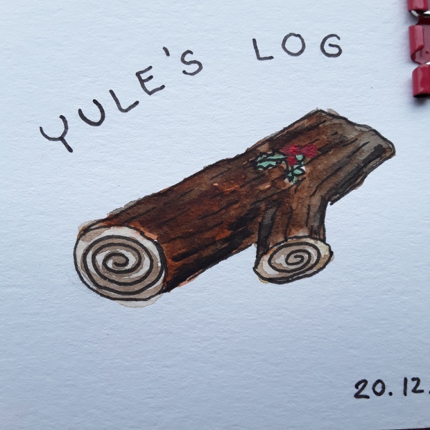 Yule's log was traditionally a real log, decorated with natural material and candles.