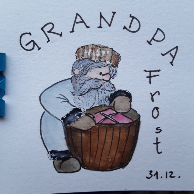 Slavic gift bearer - Grandpa Frost visits us on Silvester's eve.