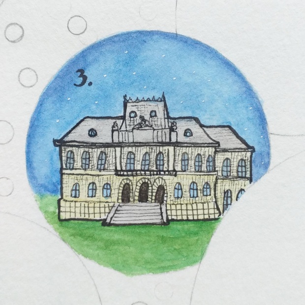 Although this is a picture of our museum, my kids' school looks very much like it - it was built in the same era by the same architect so... let's call it a school for today;). Part of the back-to-school crazy is that I don't get to draw more than one image for the post;).