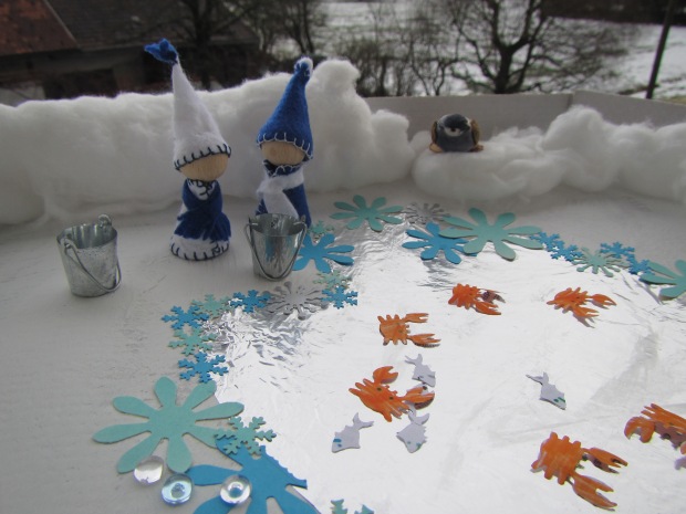 Winter nature corner is one way to honor the season and can be used post-holiday as well.