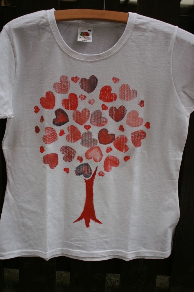 A T-shirt I made years ago for Valentine's day fair.