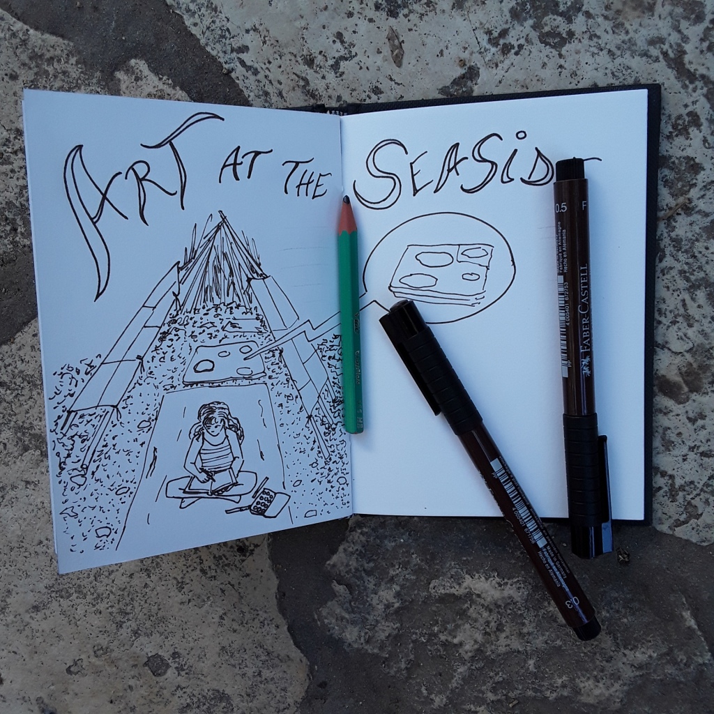A pencil and a couple of fine liners and you can journal about all your holiday days in your art journal.