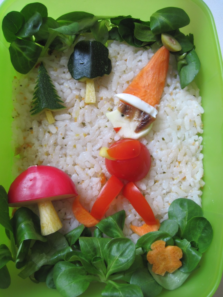 Our first bento box that the kiddo designed and I put together and it actually won a competition.